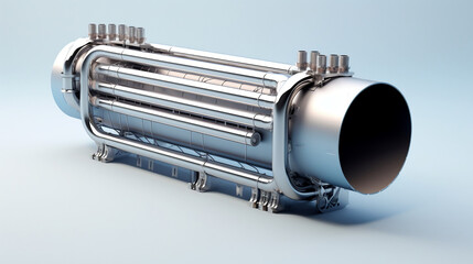The aluminum heat exchanger is a curved shape designed for cooling special equipment and has a graphical refrigerant line diagram