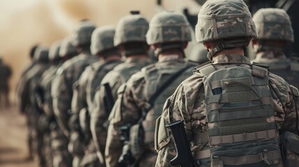 Fototapeta na wymiar US soldiers during Veterans day