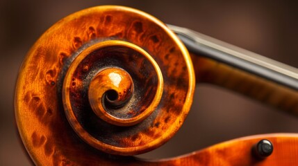 Closeup abstraction with a musical instrument. A beautiful musical form resembling a violin and stringed musical instruments - obrazy, fototapety, plakaty