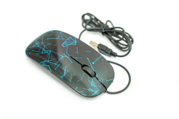 wired computer mouse on a white background isolated