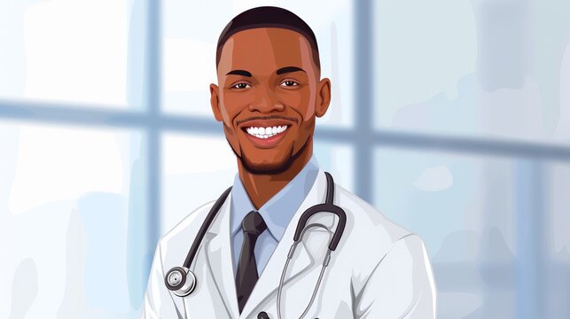 Vector illustration of a doctor smiling
