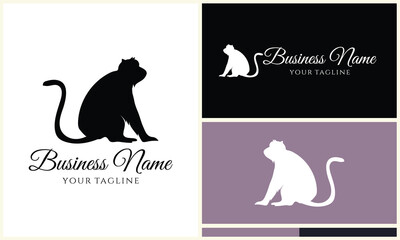 silhouette monkey vector logo template