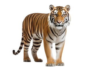 Fototapeta premium Bengal Tiger, isolated on a transparent or white background
