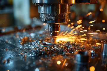 Precision Metal Manufacturing: Industrial Automation Sparks with Laser Cutter at Steel Processing Plant