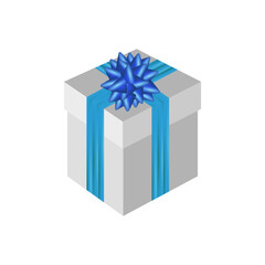 blue gift box with ribbon