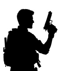  Man with gun silhouette PNG Design