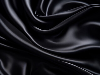 Fototapeta premium Smooth elegant black silk or satin texture can use as background