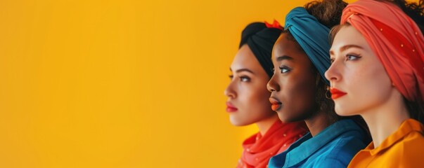 Group of multicultural confident young women determined for a change.