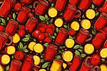 Obraz premium Juice mug red and yellow