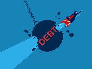 Freedom to repay debts vector