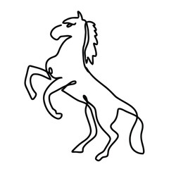 Monoline illustration of a horse, meticulously created to adapt seamlessly to diverse branding requirements, spanning from logo to icon and decorative design