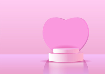 
A set of three 3D images in pastel colors.
Product demonstration on the podium. Vector image, banner.