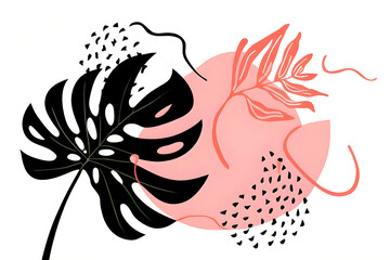 Abstract tropical plant artwork