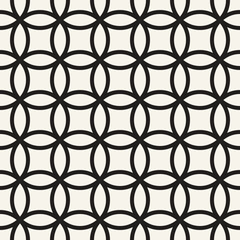 Vector seamless pattern. Repeating geometric elements. Stylish monochrome background design.