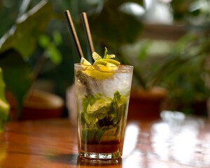 cocktail with lime