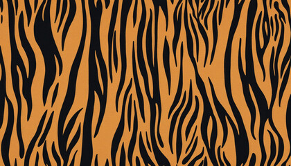 Animal print seamless pattern illustration. Tiger stripe texture background. Striped feline skin textile backdrop, Exotic fashion fabric wallpaper design.	
