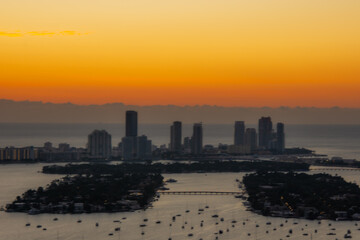 Beautiful sunrise over Miami South Beach on a January morning