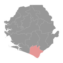 Pujehun District map, administrative division of Sierra Leone. Vector illustration.
