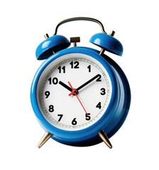Blue alarm clock. Transparent PNG
