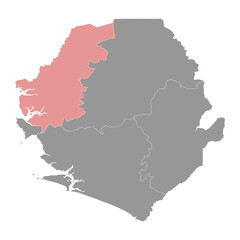North West Province map, administrative division of Sierra Leone. Vector illustration.