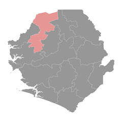Karene District map, administrative division of Sierra Leone. Vector illustration.