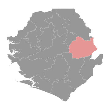 Kono District map, administrative division of Sierra Leone. Vector illustration.