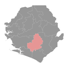 Bo District map, administrative division of Sierra Leone. Vector illustration.
