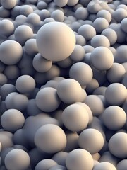 Abstract background made of spheres. 3d render illustration with depth of field. AI Generated