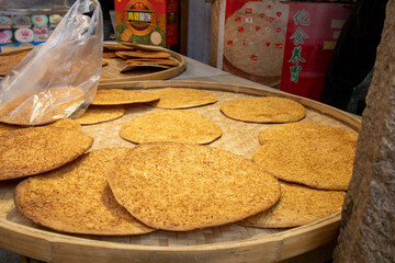 Chinese traditional sesame biscuits sold in market