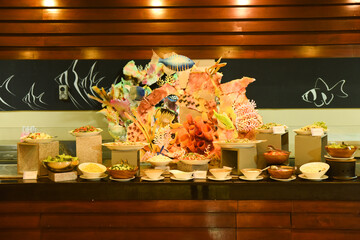 Naklejka na ściany i meble Seafood buffet decoration