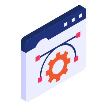 corner points action toolbox isometric concept, raster image resizer vector flat design, Web design and Development symbol, user interface or graphic sign, website engineering  illustration