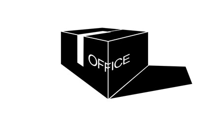 Corporate moving emblem, black isolated silhouette