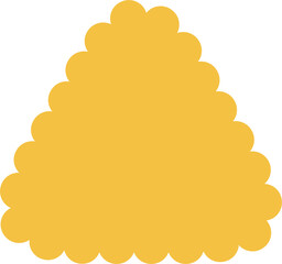 Scallop edge border frame with lace frill. Simple cute label. Cute decorative triangle shape