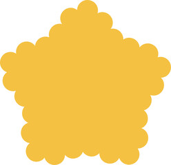 Scallop edge border frame with lace frill. Simple cute label. Cute decorative star shape