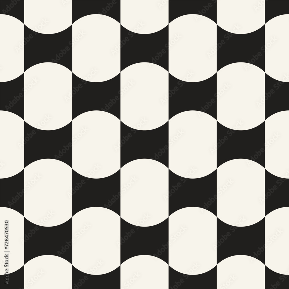 Wall mural vector seamless pattern. repeating geometric elements. stylish monochrome background design.