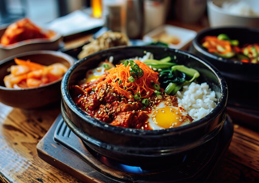 Bossam, a pork Korean dish, angle view, ultra realistic food photography
