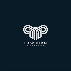 DD initial monogram logo lawfirm with pillar design