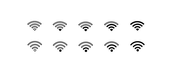 Wi-Fi icons set. Line icons. Vector icon