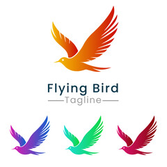 modern flying bird logo icon vector template design with wing for business