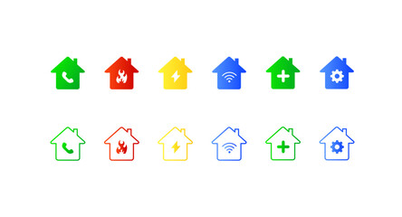 House indicators icons. Flat style. Vector icon