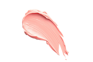 Soft Pink creamy texture skincare cosmetic product on Clean transparent background