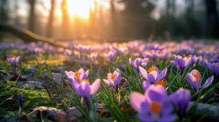 Foto op Plexiglas spring crocus flowers © Andy