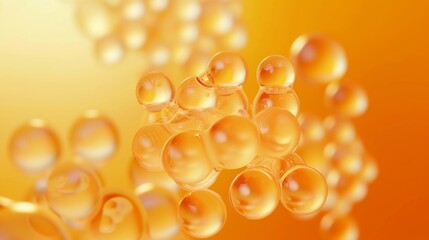 shiny spheres of golds, in the style of translucent layers, matte background, drugcore, scientific illustrations
