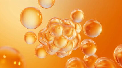shiny spheres of golds, in the style of translucent layers, matte background, drugcore, scientific illustrations