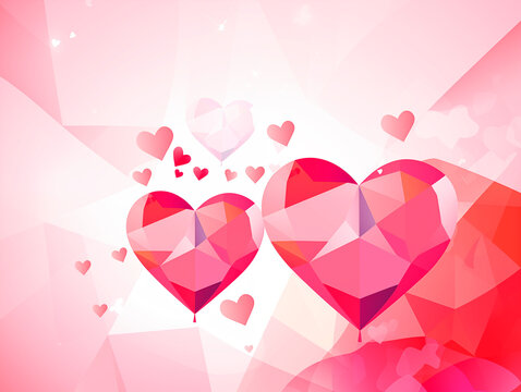 Romantic background image for a gift card or postcard for Valentine's day or wedding in vector style.