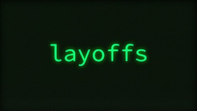 Layoffs, Typing Text, Retro Computer Screen