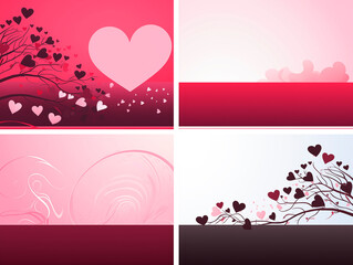 Romantic background image for a gift card or postcard for Valentine's day or wedding in vector style.