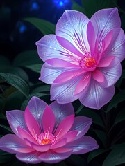 Pink lotus flower, Generative AI