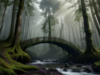 Morning in the fantasy forest, Generative AI