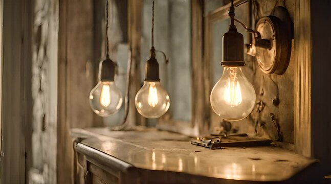 Vintage Glow of Illumination Through the Timeless Elegance of Old-fashioned Bulbs
